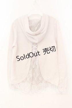 画像2: axes femme / バックシャンレースパーカー M ピンクベージュ O-25-12-29-069-AX-TO-IG-ZT402