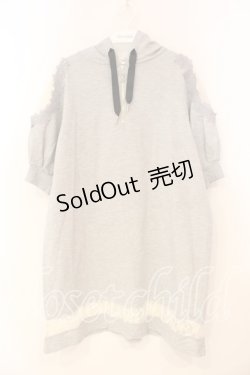 画像1: axes femme / ショルダーレースパーカーワンピース M グレー O-25-12-29-070-AX-OP-IG-ZT512