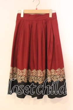 画像1: axes femme / バイカラーレース使いスカート  ワイン×クロ O-25-12-29-075-AX-SK-IG-OS