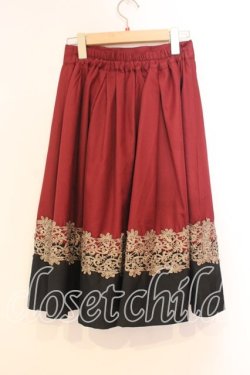 画像2: axes femme / バイカラーレース使いスカート  ワイン×クロ O-25-12-29-075-AX-SK-IG-OS