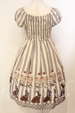 画像4: Emily Temple cute classic / うさぎチョコストライプワンピース  グレー O-25-12-29-010-ET-OP-OW-OS