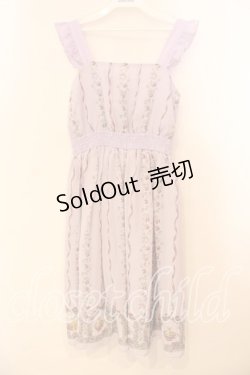 画像1: axes femme POETIQUE / ラビット苺柄ワンピース M ラベンダーピンク O-25-12-29-012-AX-OP-OW-ZT495