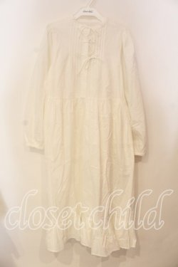 画像1: merry jenny / タックとリボンのブラウスワンピース F シロ O-25-12-29-013-LO-OP-OW-OS