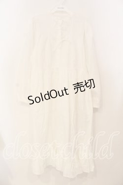 画像1: merry jenny / タックとリボンのブラウスワンピース F シロ O-25-12-29-013-LO-OP-OW-ZT483