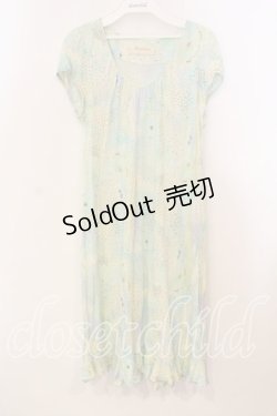 画像1: Franche Lippee / 総柄カットワンピース M グリーン O-25-12-29-014-LO-OP-OW-OS