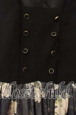 画像2: axes femme / クラシック柄ロングワンピース M クロ×グレー O-25-12-29-016-AX-OP-OW-OS