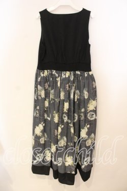 画像3: axes femme / クラシック柄ロングワンピース M クロ×グレー O-25-12-29-016-AX-OP-OW-OS