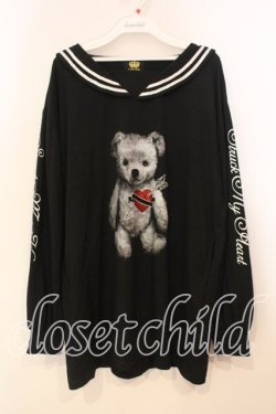 画像1: LISTEN FLAVOR / ハートベアセーラートップス F ブラック O-25-12-29-022-PU-TO-OW-OS