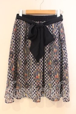 画像1: axes femme POETIQUE / ウサギ柄スカート M ブルー O-25-12-29-028-AX-SK-OW-OS