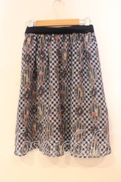 画像2: axes femme POETIQUE / ウサギ柄スカート M ブルー O-25-12-29-028-AX-SK-OW-OS