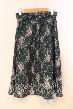 画像2: axes femme / フラワーパターンミドルスカート M グリーン O-25-12-29-032-AX-SK-OW-OS