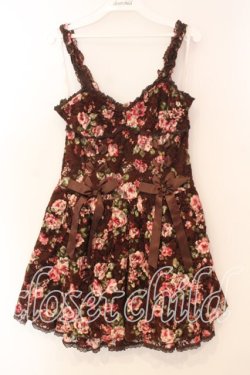 画像1: LIZ LISA / 起毛レースレースアップワンピース  ブラウン O-25-12-30-034-LO-OP-IG-OS