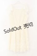LODISPOTTO / 花レースシフォンフリルワンピース  アイボリー O-25-12-30-036-LO-OP-IG-ZT484