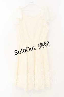 画像1: LODISPOTTO / 花レースシフォンフリルワンピース  アイボリー O-25-12-30-036-LO-OP-IG-ZT484