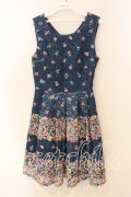 LIZ LISA / レースボーダーフラワーワンピース  ネイビー O-25-12-30-037-LO-OP-IG-OS