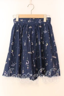 画像1: Secret Honey / セーラームーン/モチーフ総柄キュロット  ネイビー O-25-12-30-038-CA-PA-IG-OS