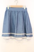 LODISPOTTO / レース配色スカート  ブルー×シロ O-25-12-30-044-LO-SK-IG-ZT538