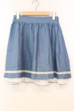 画像1: LODISPOTTO / レース配色スカート  ブルー×シロ O-25-12-30-044-LO-SK-IG-ZT538 (1)