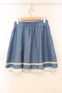 画像2: LODISPOTTO / レース配色スカート  ブルー×シロ O-25-12-30-044-LO-SK-IG-OS