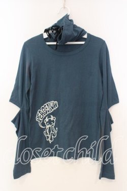 画像1: PEACE NOW / カットハイネックカットソー  ターコイズ O-25-12-30-049-PU-TO-IG-OS