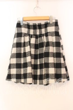 画像2: Ank Rouge / 起毛チェックスカート  シロ×クロ O-25-12-30-051-CA-SK-IG-OS