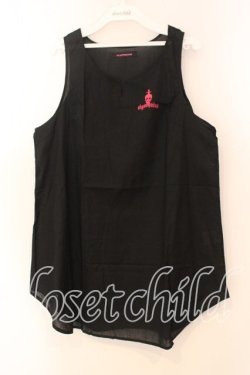 画像1: ALGONQUINS / ノーカラーオーバータンクトップ  ブラック O-25-12-30-053-AL-TO-IG-OS