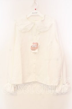 画像1: m petit by misako / AM マルエリフリルブラウス M シロ O-25-12-30-057-LO-BL-OW-OS