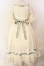 画像5: AmaStacia / Salley Gardens エンパイアウエストワンピース M アイボリー×グリーン O-25-12-30-062-PU-OP-OW-ZT362 (5)