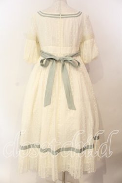 画像5: AmaStacia / Salley Gardens エンパイアウエストワンピース M アイボリー×グリーン O-25-12-30-062-PU-OP-OW-OS