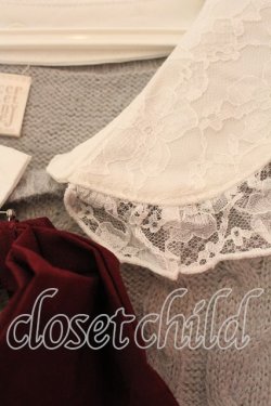 画像2: Secret Honey / ケーブル編みニット襟付きワンピース 0 グレーｘシロ O-25-12-30-001-CA-OP-YM-OS