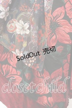 画像2: Qutie Frash / 和柄アシメスカート  レッド O-25-12-30-072-QU-SK-OW-OS