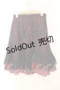 BPN / ヘムレーススカート M ワイン×ブラック O-25-12-30-078-GO-SK-IG-OS