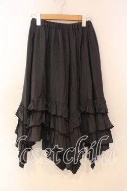 画像1: BPN / イレヘムフレアーフリルスカート M チャコール O-25-12-30-079-GO-SK-IG-OS