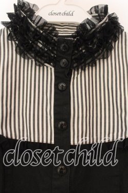 画像2: BPN / ストライプヨークブラウス  ブラック×オフホワイト O-25-12-30-080-GO-BL-IG-OS