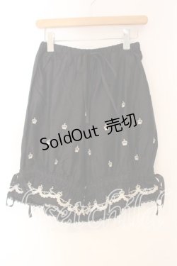 画像1: BPN / 王冠刺繍ドロワーズ M ブラック×ホワイト O-25-12-30-081-GO-PA-IG-OS