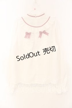 画像2: Amavel / 雪うさぎのチャイナブラウス  シロ×ピンク O-25-12-30-082-CA-BL-IG-OS