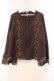 画像1: axes femme / ミュルーズ染織美術館コラボ/刺繍入りフレア袖ブラウス M ブラウン O-25-12-30-084-AX-BL-IG-OS (1)