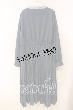 画像3: m petit by misako / AM*レースエリプリーツワンピース 3L アオ O-25-12-30-086-LO-OP-OW-OS