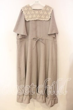 画像1: m petit by misako / レースセーラーワンピース 3L グレー O-25-12-30-087-LO-OP-OW-OS