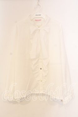 画像1: Virally / リボンタイブラウス 3L シロ O-25-12-30-091-0-BL-OW-OS