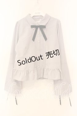 画像1: axes femme POETIQUE / レースアップデザインブラウス M グレー O-25-12-30-093-AX-BL-OW-OS