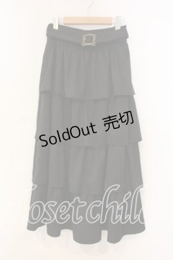 画像1: axes femme / ボリュームティアードスカート F クロ O-25-12-30-094-AX-SK-OW-OS