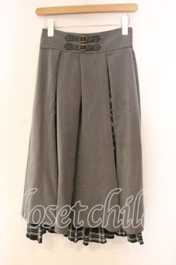 画像1: axes femme / チェック切替ベルト付スカート F グレー O-25-12-30-095-AX-SK-OW-OS