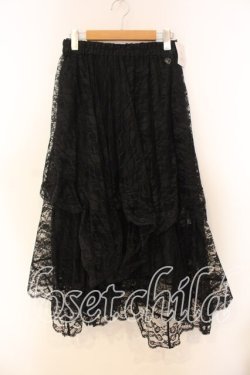 画像1: axes femme / ペチ付イレヘムレーススカート F クロ O-25-12-30-096-AX-SK-OW-OS