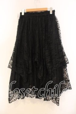 画像2: axes femme / ペチ付イレヘムレーススカート F クロ O-25-12-30-096-AX-SK-OW-OS