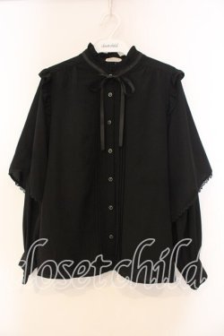 画像1: axes femme / レイヤードフレア袖ブラウス F クロ O-25-12-30-097-AX-BL-OW-OS