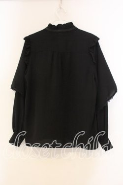 画像2: axes femme / レイヤードフレア袖ブラウス F クロ O-25-12-30-097-AX-BL-OW-OS