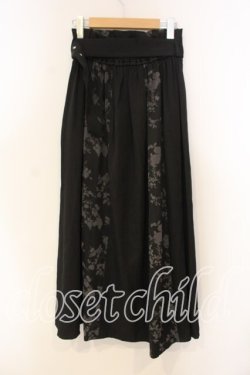 画像2: axes femme / フラワーフロッキー切替スカート F クロ O-25-12-30-099-AX-SK-OW-OS