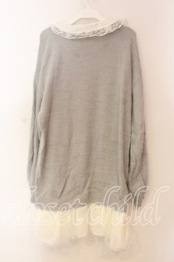 画像3: Secret Honey / ケーブル編みニット襟付きワンピース 0 グレーｘシロ O-25-12-30-001-CA-OP-YM-OS