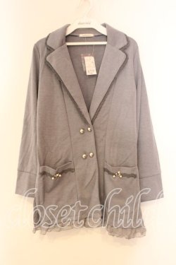 画像1: axes femme / Wボタンロングテーラーカーディガン M グレー O-25-12-30-112-AX-TO-OW-OS
